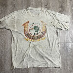 Vintage Duck Head University Gray Single Stitch T-Shirt Made In USA Sz XL